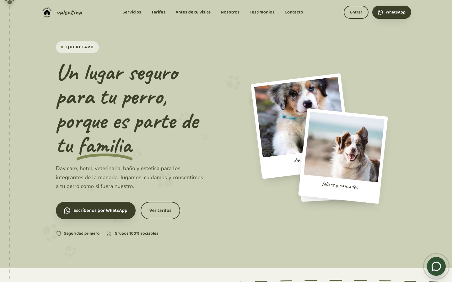 Screenshot of Valentina Dog Care